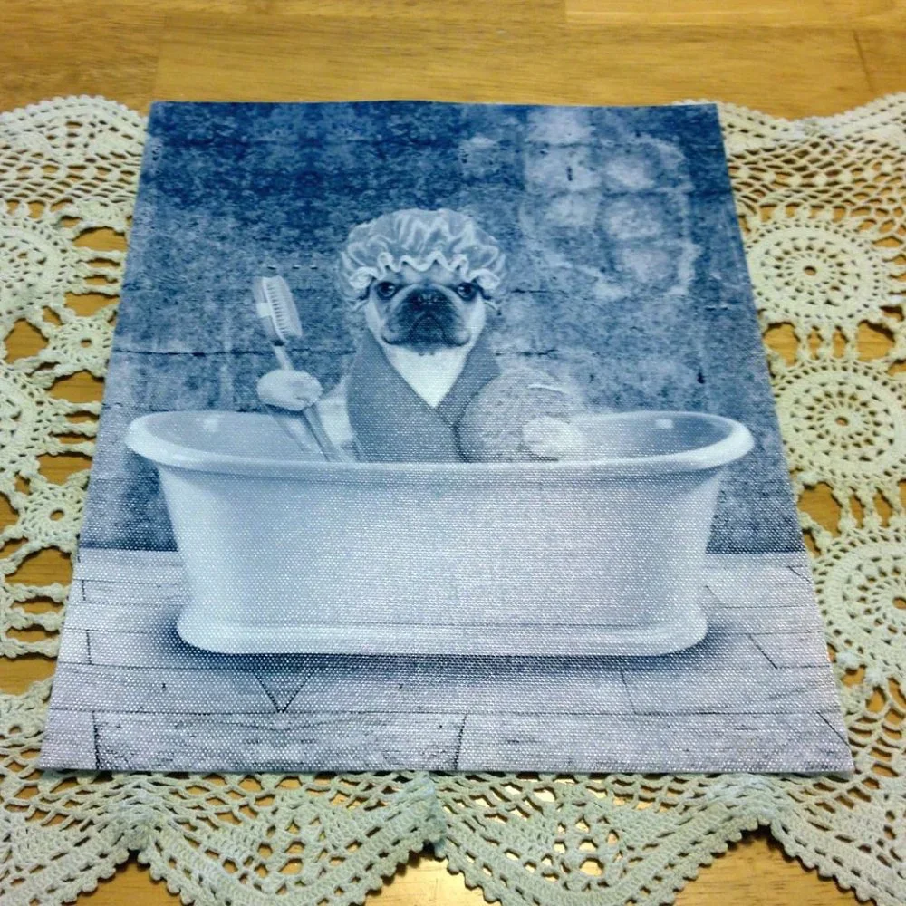 Funny pet prints on synthetic canvas feel fabric, Dogs and Cats